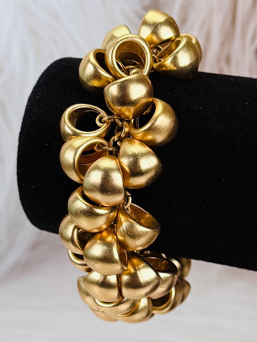 Matte Goldtone Weighted Cha Cha Bracelet
